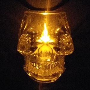 Crystal Skull Candle Holder
